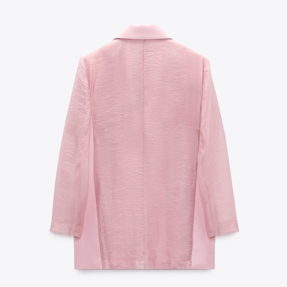 ZARA 2 PIECES SET MIXED ORGANZA BLAZER AND MIXED ORGANZA STRAIGHT LEG PANTS - Picture 12 of 16